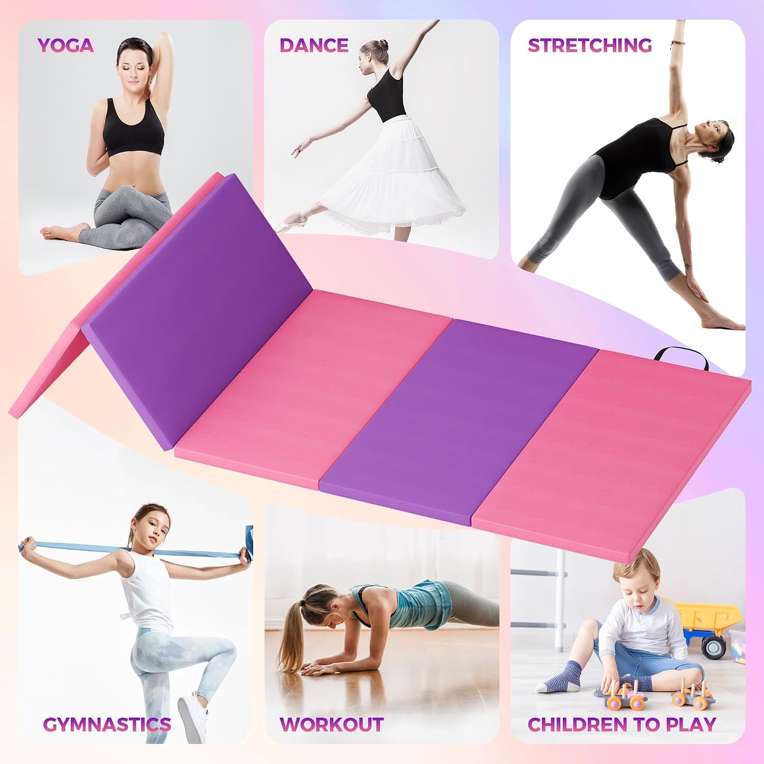 Home Gym On Carpet - Foldable Yoga Mat Gymnastics Mat 5-Fold