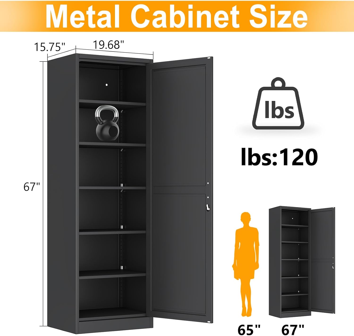 67 Inch Tall Narrow Metal Lock - Home Gym Tools 评论和价格