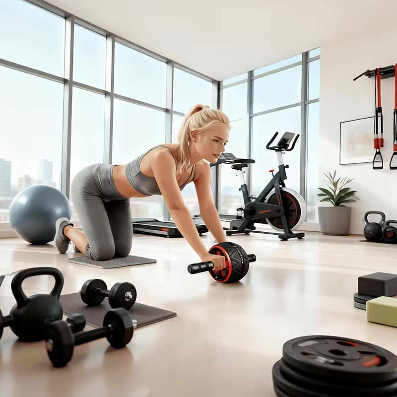 Ab Roller Wheel and Knee Mat,  - Home Gym On Carpet 评论和价格