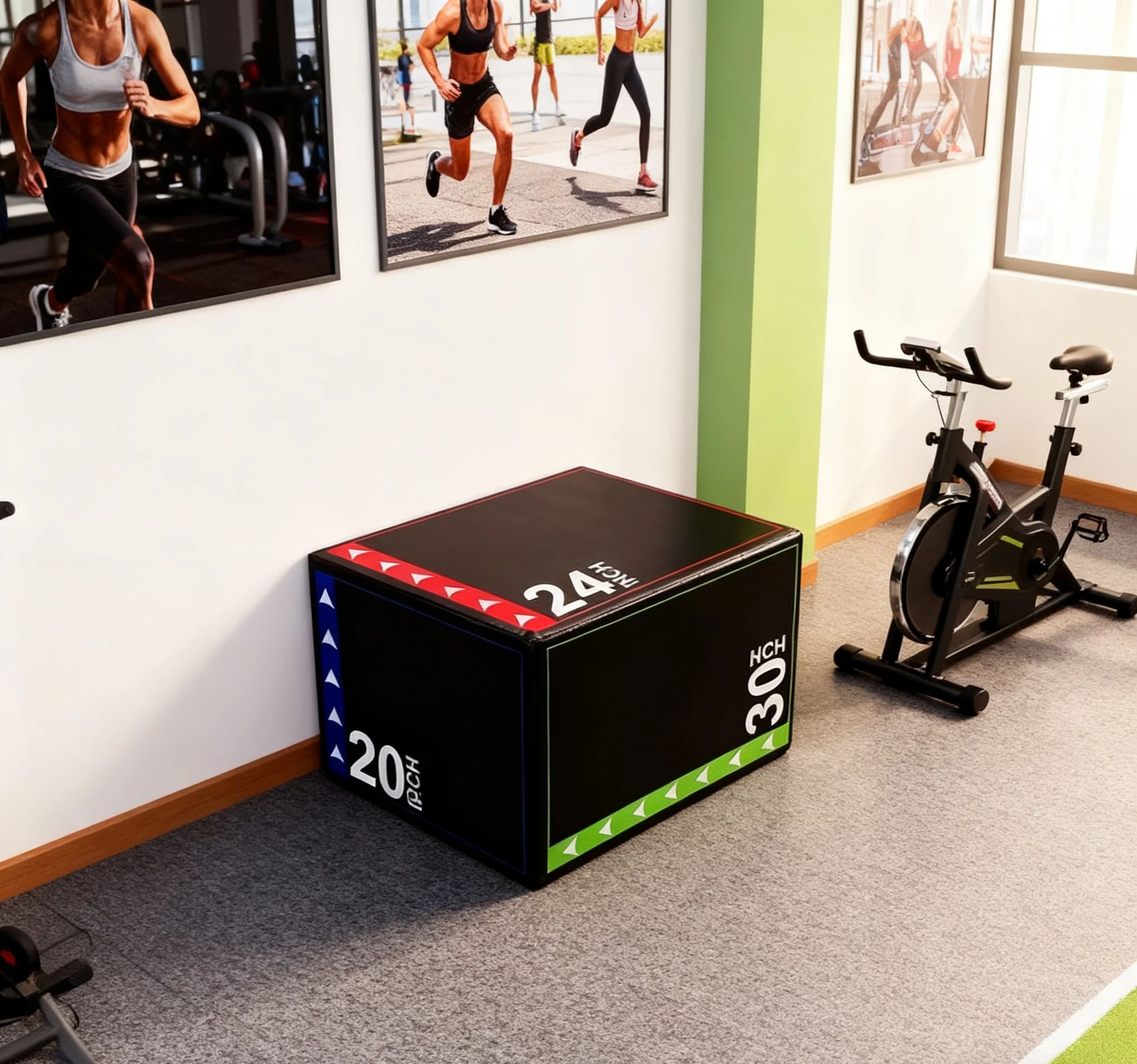 3-in-1Jump Box Plyometric Box  - Home Gym On Carpet 评论和价格