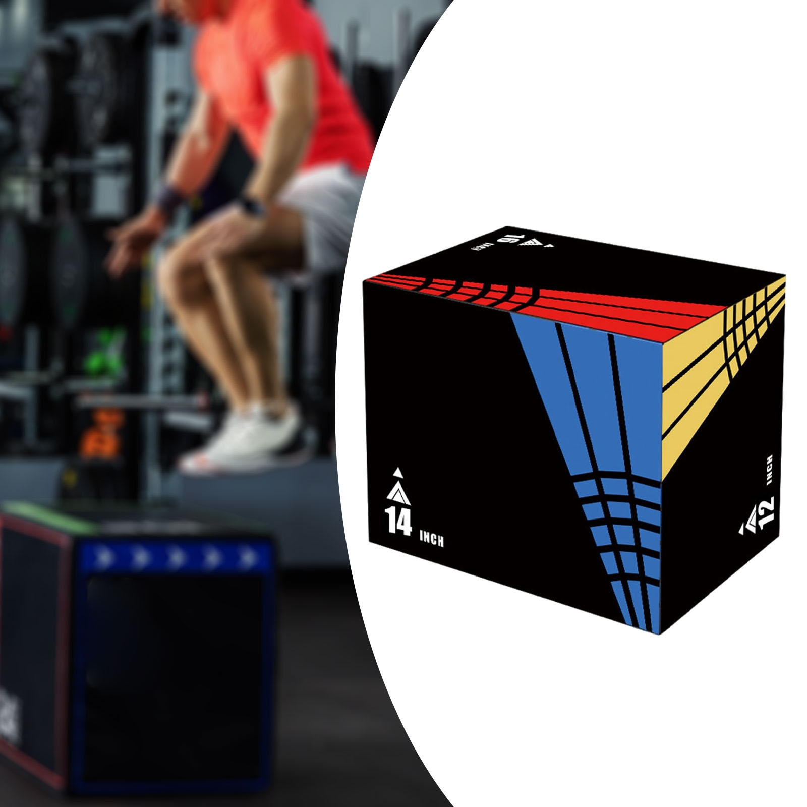 3-in-1Jump Box Plyometric Box  - Home Gym On Carpet 评论和价格