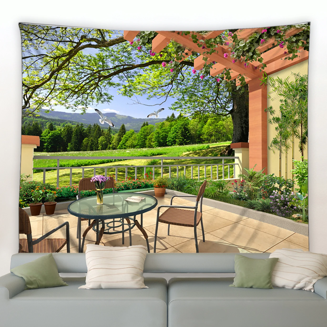 Modern Garden Big Tapestry Nat - Home Gym Decor 评论和价格