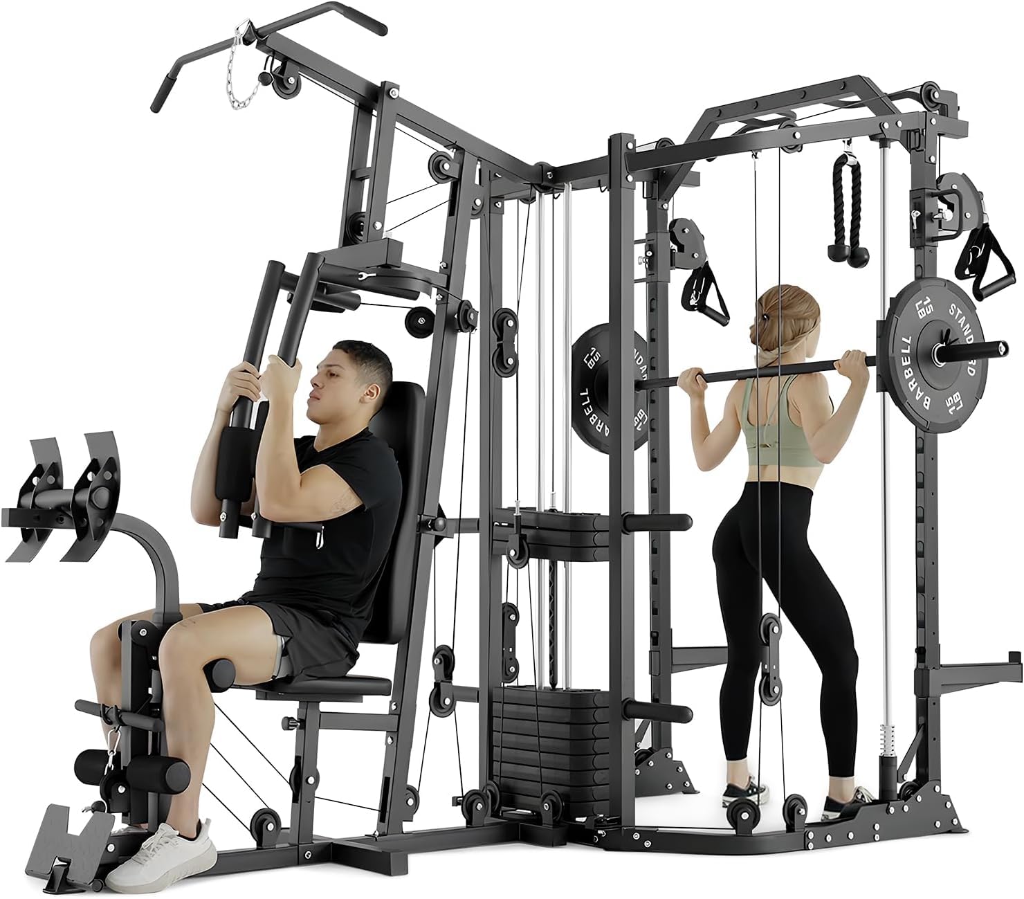 Dual-Station SmithΔ Machine Po - Home Gym Smith 评论和价格
