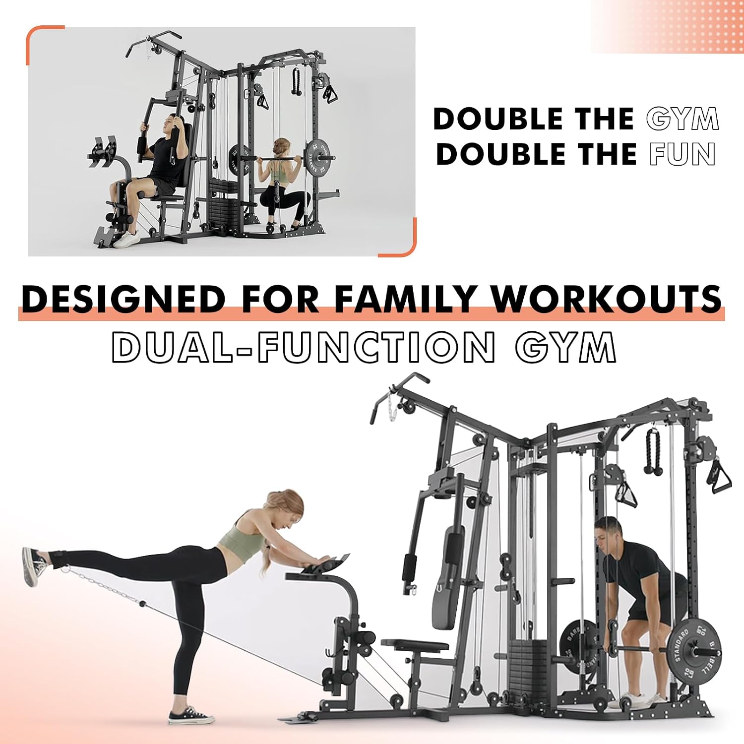Dual-Station SmithΔ Machine Po - Home Gym Smith 评论和价格