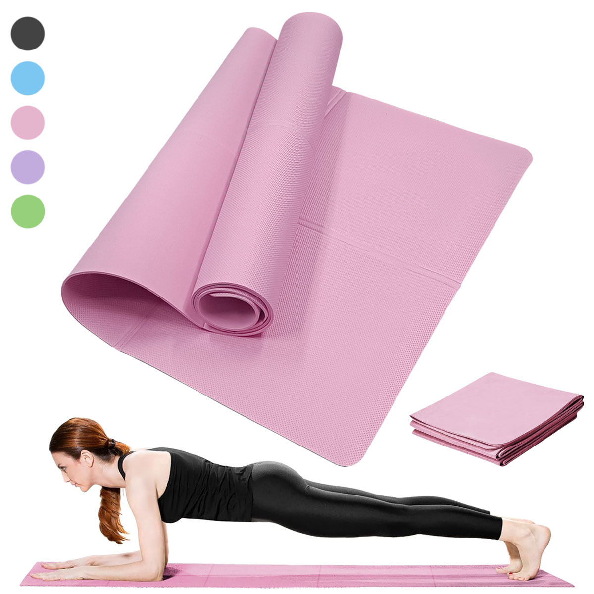 Yoga Mat Pilates Fitness Mat 3 - Home Gym On Carpet 评论和价格